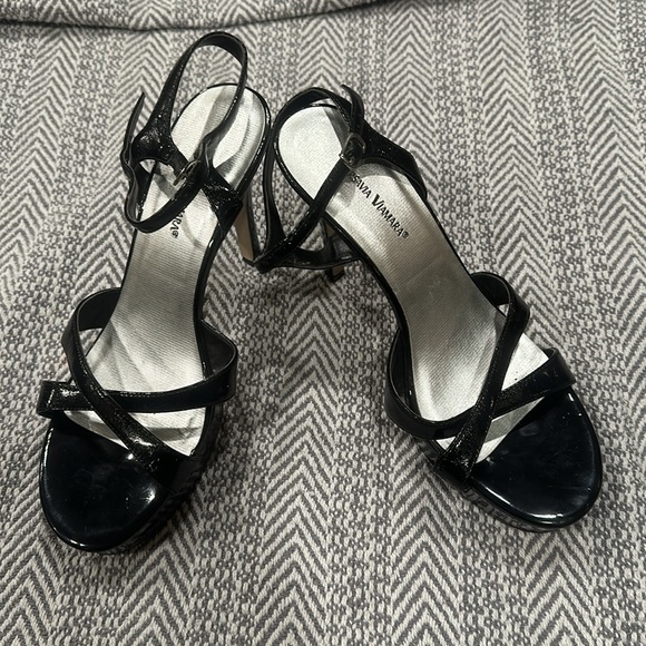 Varsavia Viamara Sexy strappy black high heels 5 inch dancer size 10 stiletto - Picture 3 of 4